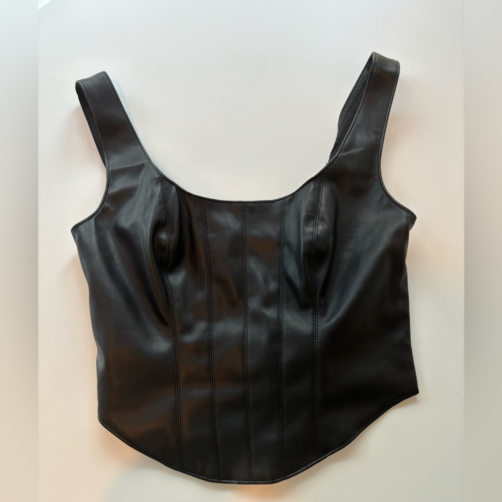 Abercrombie & Fitch Leather Crop Top